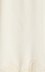 Jora White Fringe Maxi Dress Two Piece Set