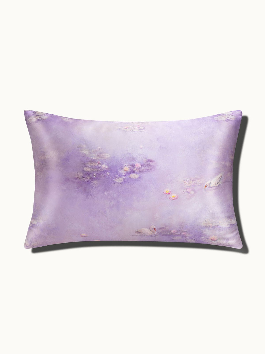 Monet Inspired Premium Silk Pillowcase – Water Lilies Lilac