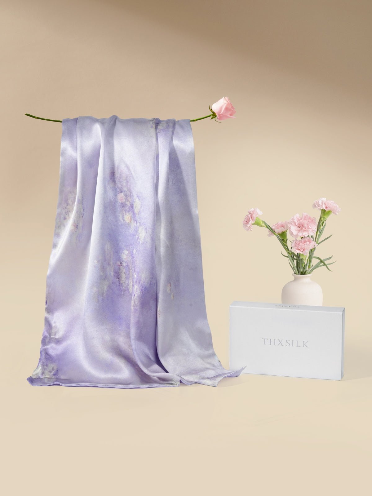 Monet Inspired Premium Silk Pillowcase – Water Lilies Lilac