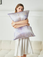 Monet Inspired Premium Silk Pillowcase – Water Lilies Lilac