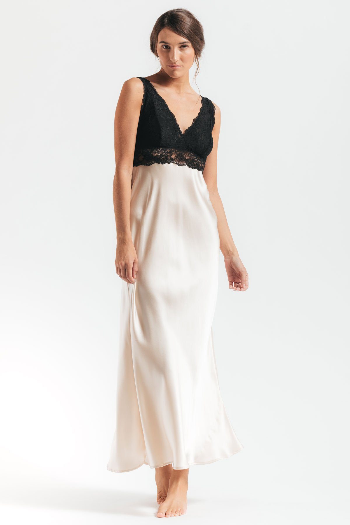 Morgan Iconic Bust-Support Long Silk Gown