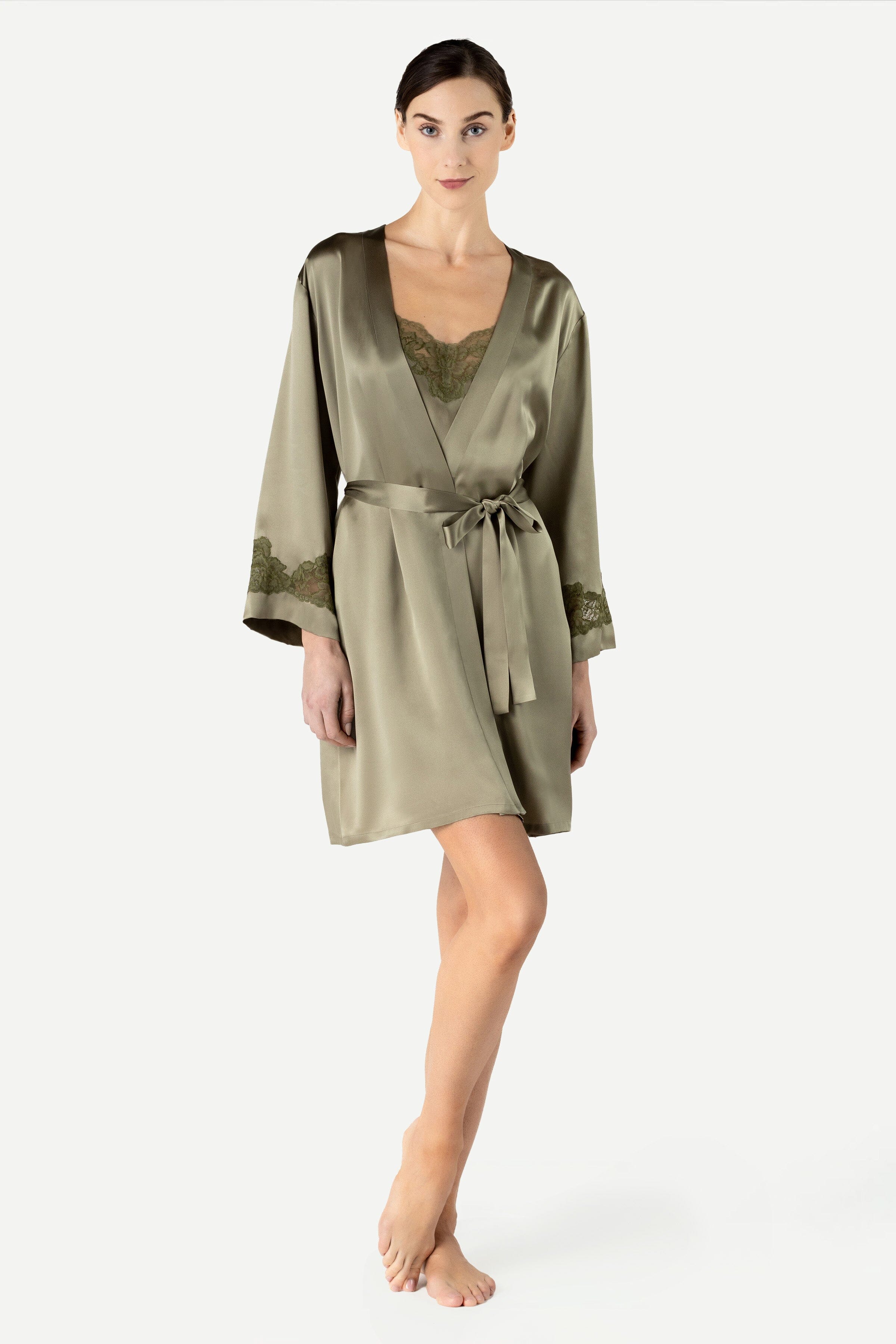 Morgan Iconic Short Silk Robe