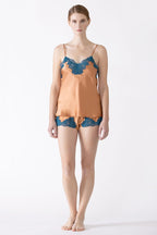 Morgan Lace Spaghetti Silk Camisole without lace hem