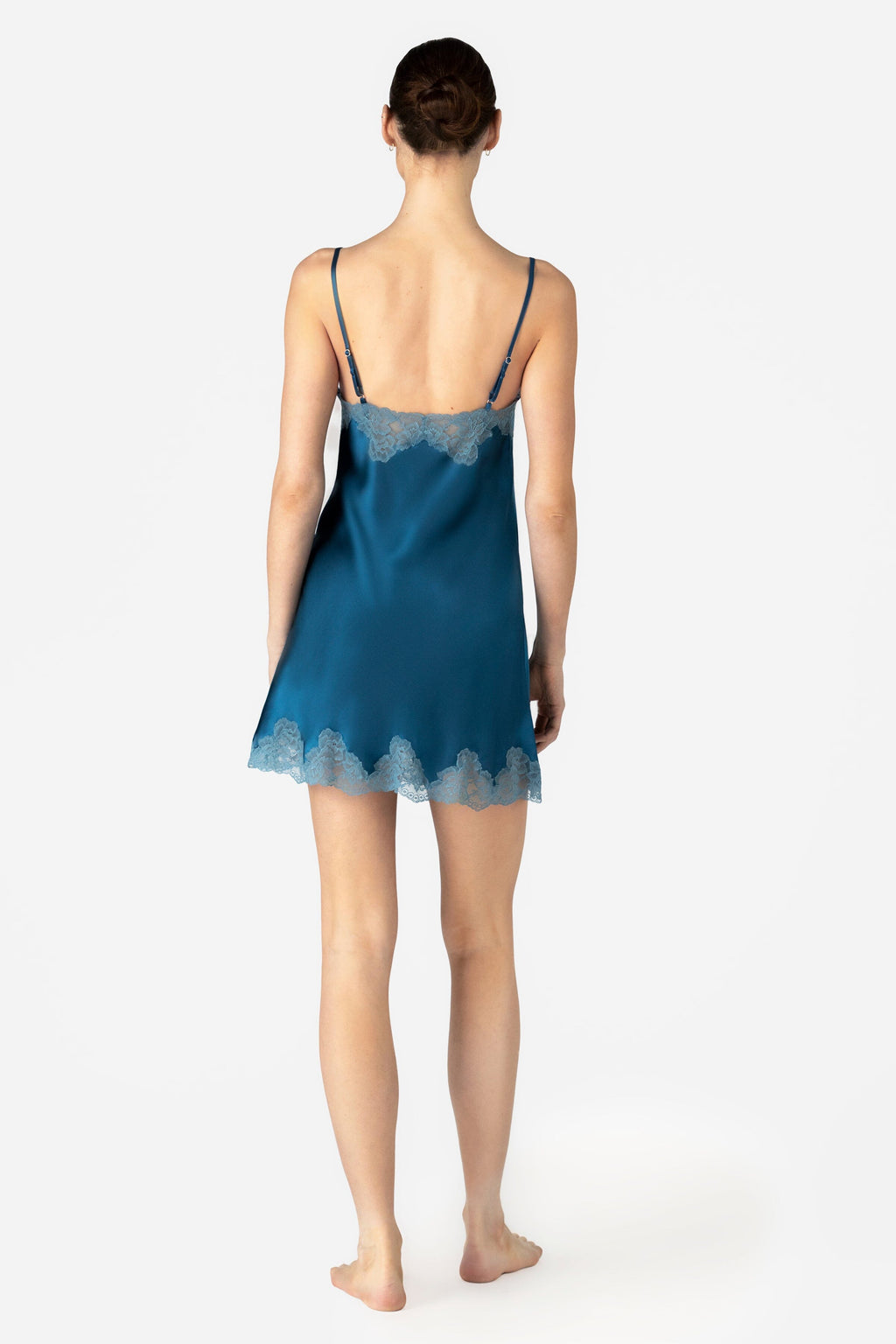 Morgan Lace Spaghetti Silk Chemise