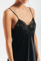Morgan Lace Spaghetti Silk Chemise