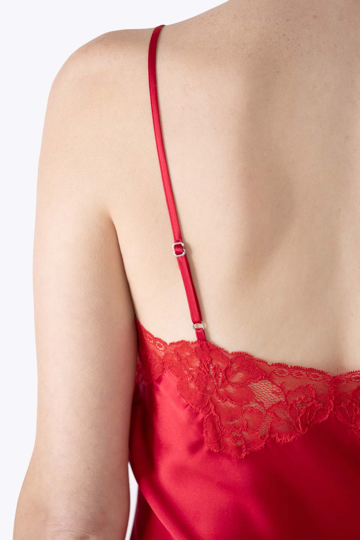 Morgan Lace Spaghetti Silk Chemise