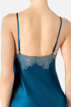 Morgan Lace Spaghetti Silk Chemise