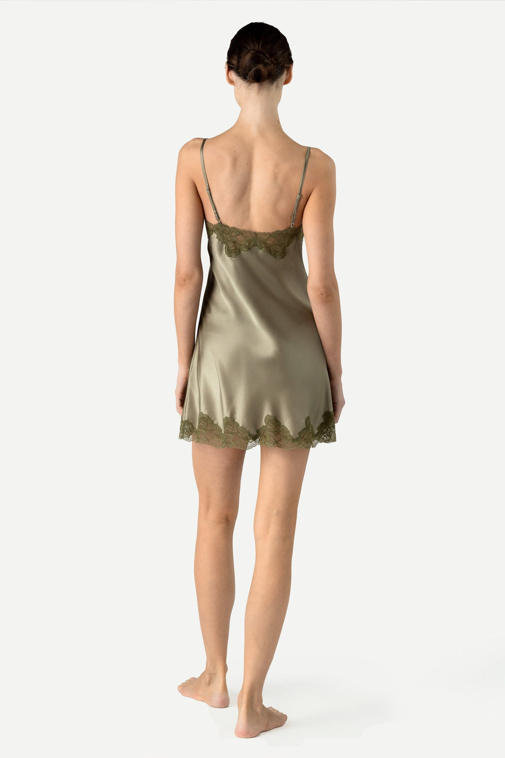 Morgan Lace Spaghetti Silk Chemise
