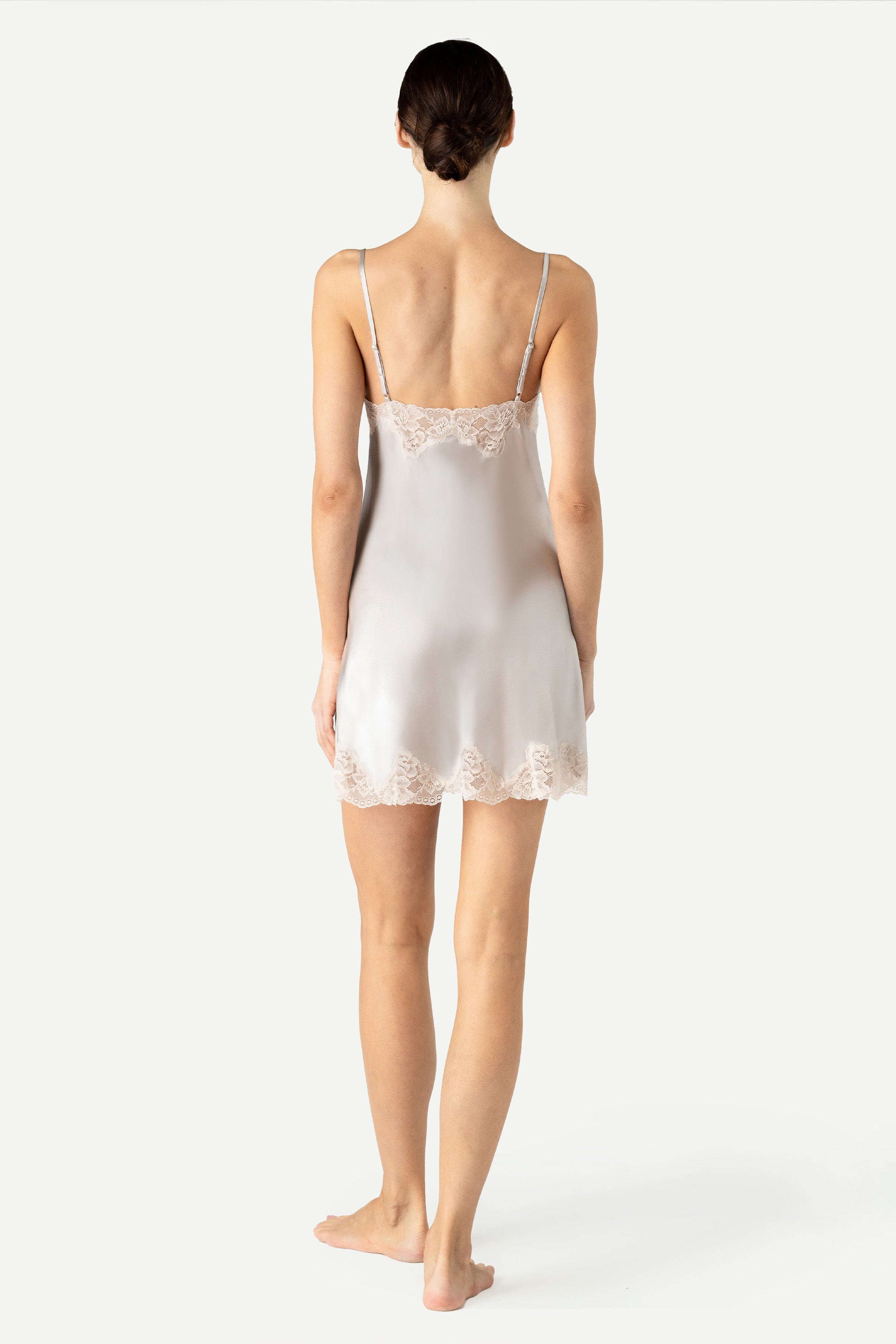Morgan Lace Spaghetti Silk Chemise