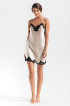 Morgan Lace Spaghetti Silk Chemise