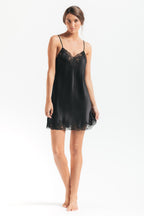 Morgan Lace Spaghetti Silk Chemise