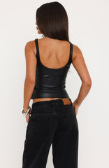 Night Mode PU Top Black