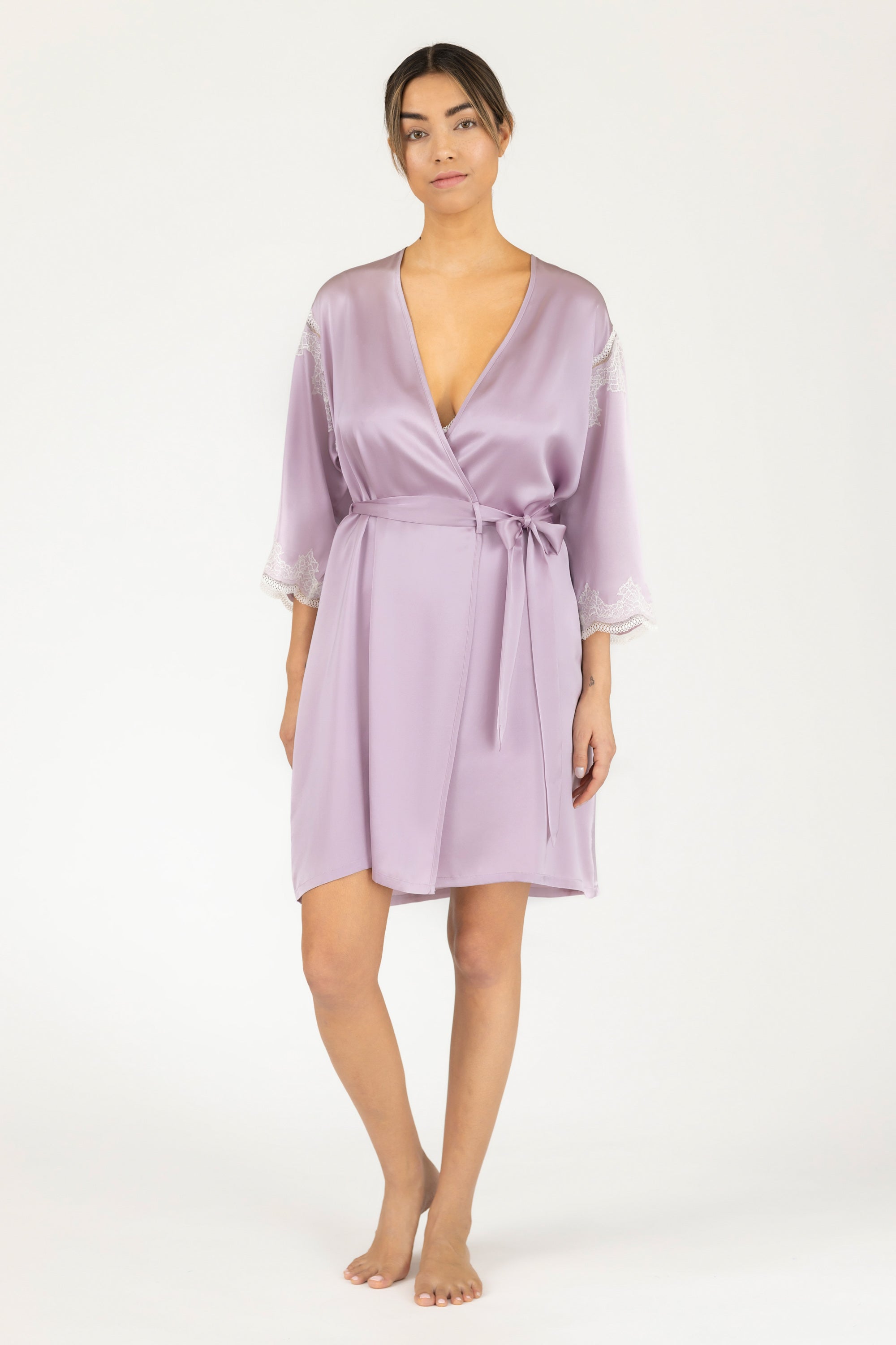 Allegra Soulful Short Silk Robe