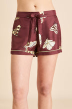 Alba Ettore Brown Moth Pajamas in Silk Twill