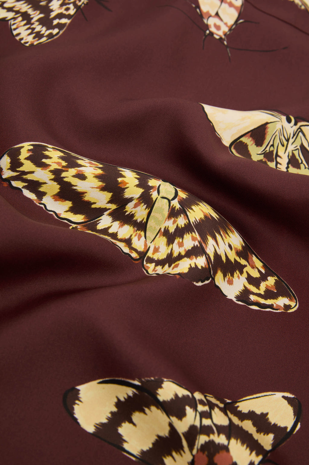 Alba Ettore Brown Moth Pajamas in Silk Twill