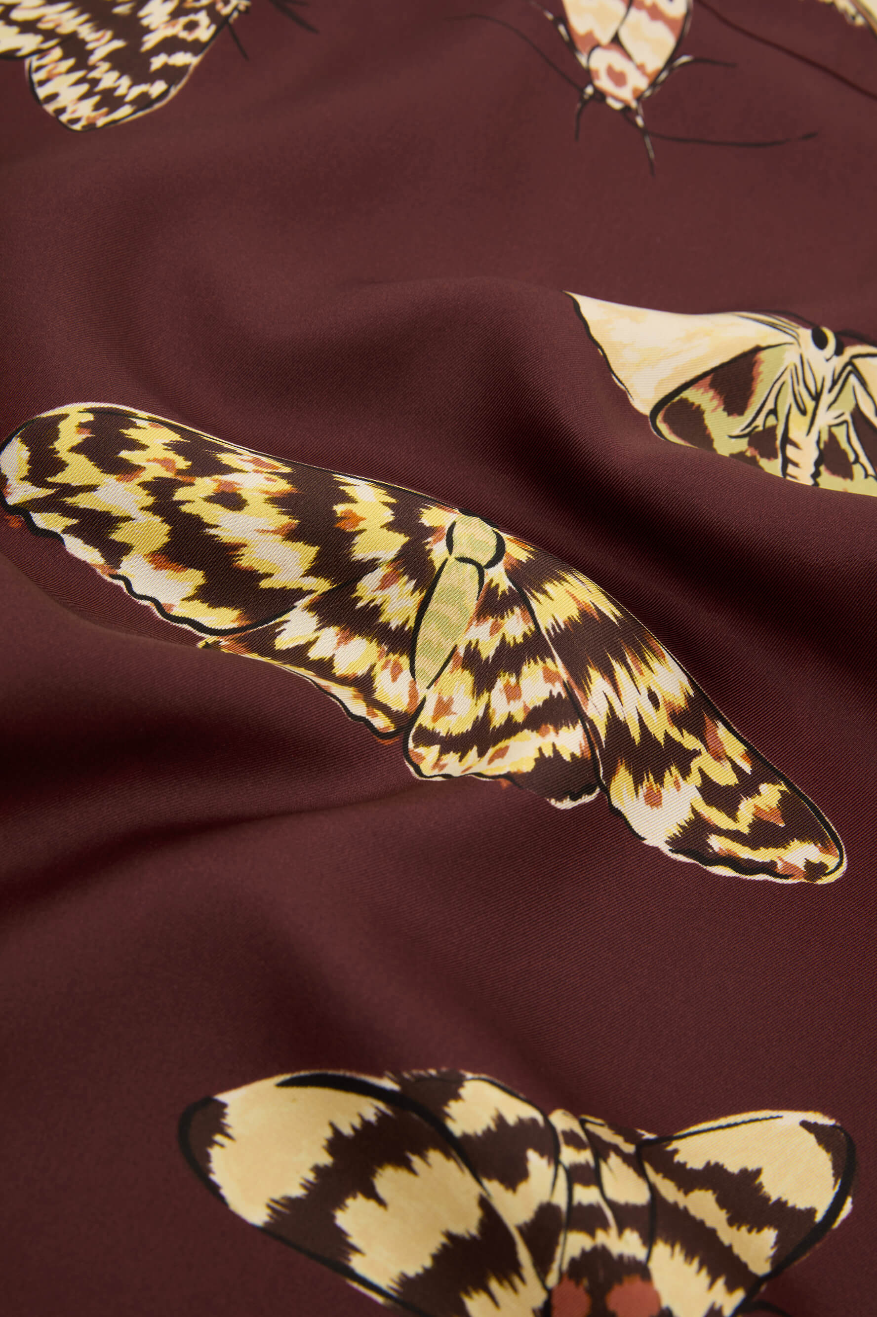 Alba Ettore Brown Moth Pajamas in Silk Twill