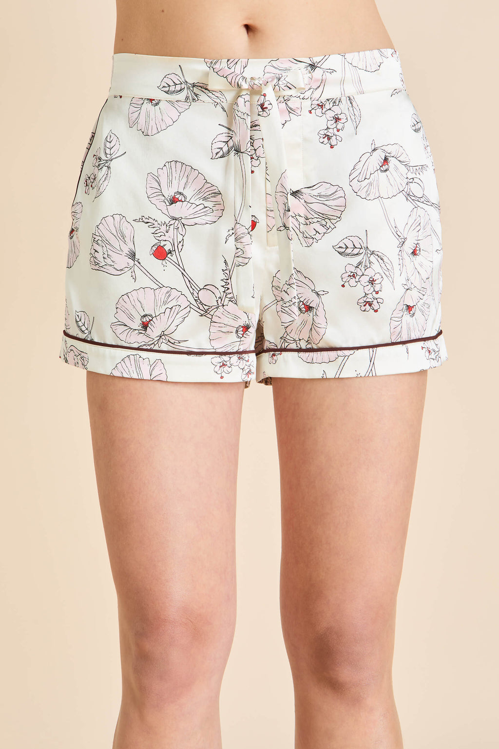 Alba Rosalia Ivory Floral Pajamas in Silk Satin