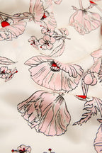 Alba Rosalia Ivory Floral Pajamas in Silk Satin