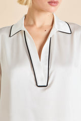 Anita Ivory Pajamas in Silk Satin