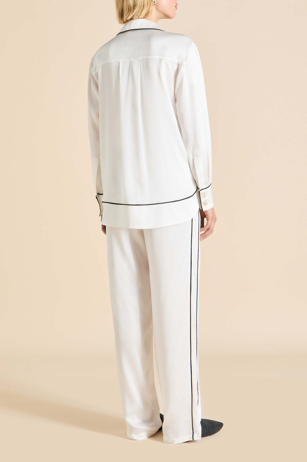 Anita Ivory Pajamas in Silk Satin