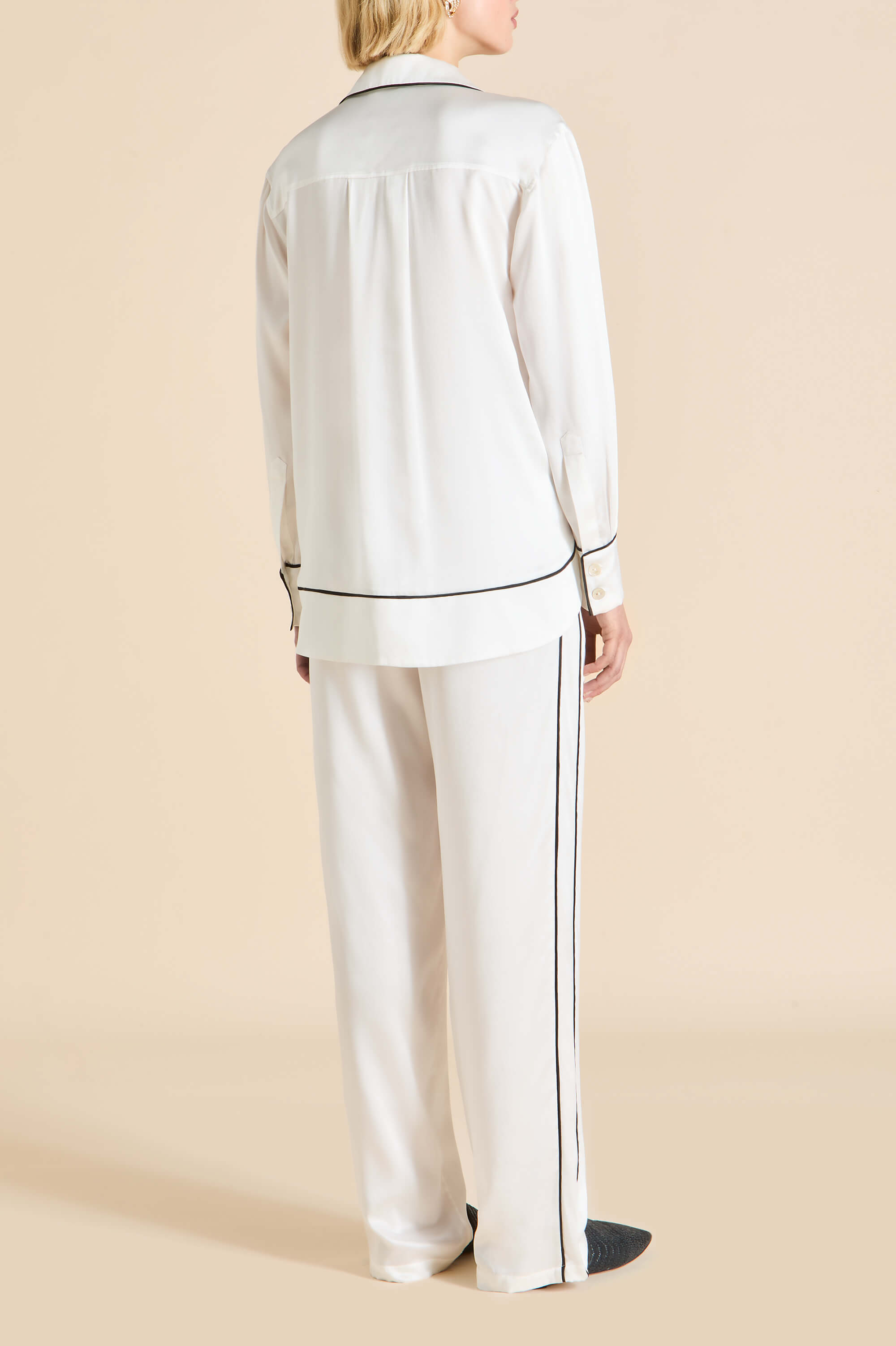 Anita Ivory Pajamas in Silk Satin