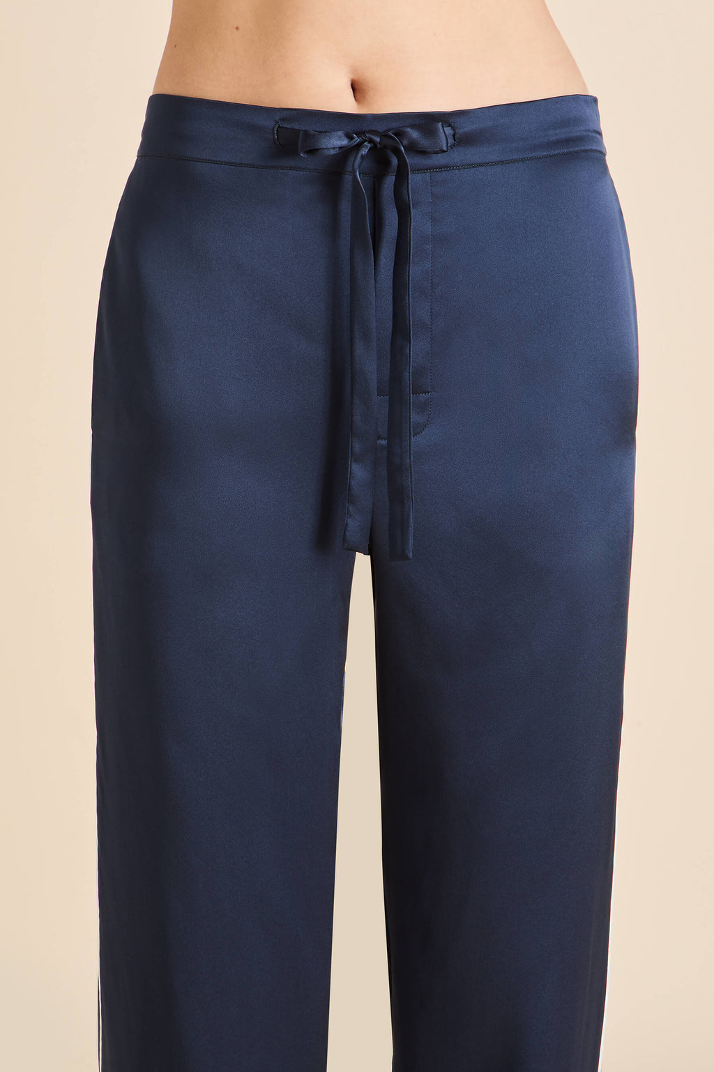 Anita Navy Pajamas in Silk Satin