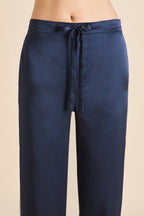 Anita Navy Pajamas in Silk Satin