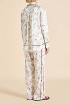 Anita Rosalia Ivory Floral Pajamas in Silk Satin