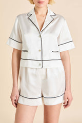 Arletty Ivory Pajamas in Silk Satin