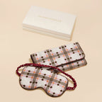 Audrey Cipriani Ivory Geometric Eye Mask in Silk Twill