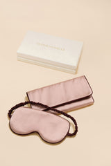 Audrey Rose Pink Eye Mask in Silk Satin