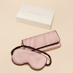 Audrey Rose Pink Eye Mask in Silk Satin