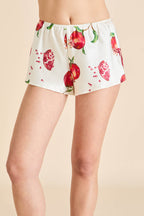 Bella Allegra Ivory Pomegranate Camisole Set in Silk Satin