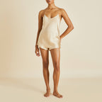 Bella Caramel Camisole Set in Silk Satin