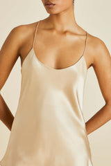 Bella Caramel Camisole Set in Silk Satin