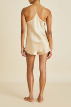 Bella Caramel Camisole Set in Silk Satin