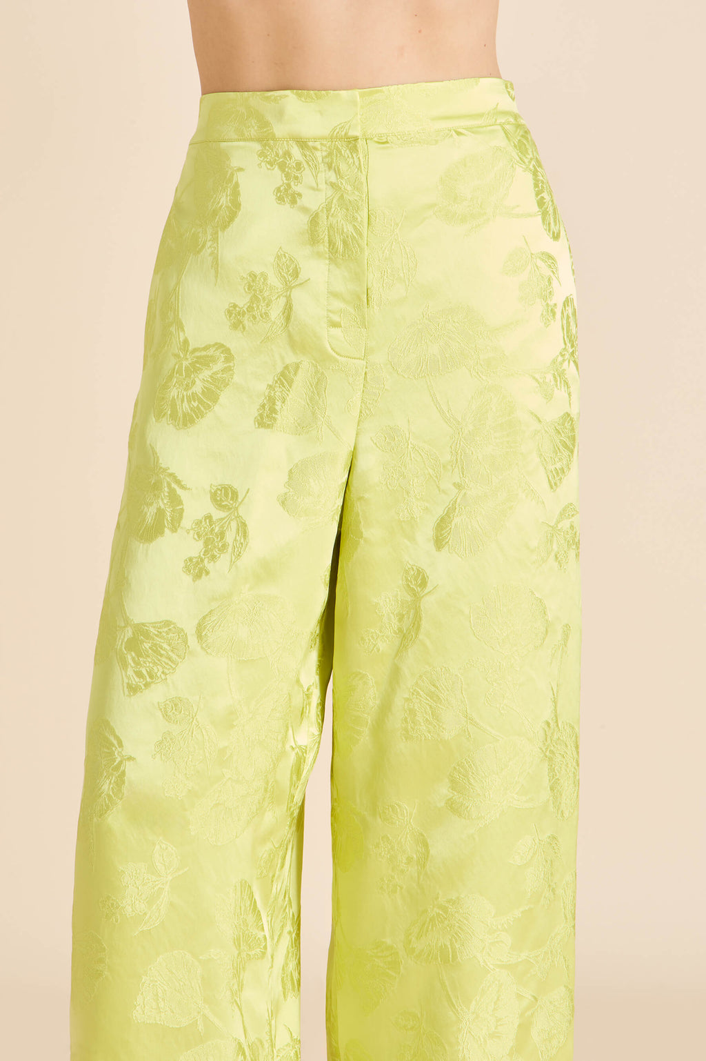Bianca Ludovica Green Floral Pajamas in Silk Jacquard