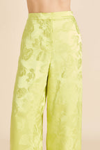 Bianca Ludovica Green Floral Pajamas in Silk Jacquard