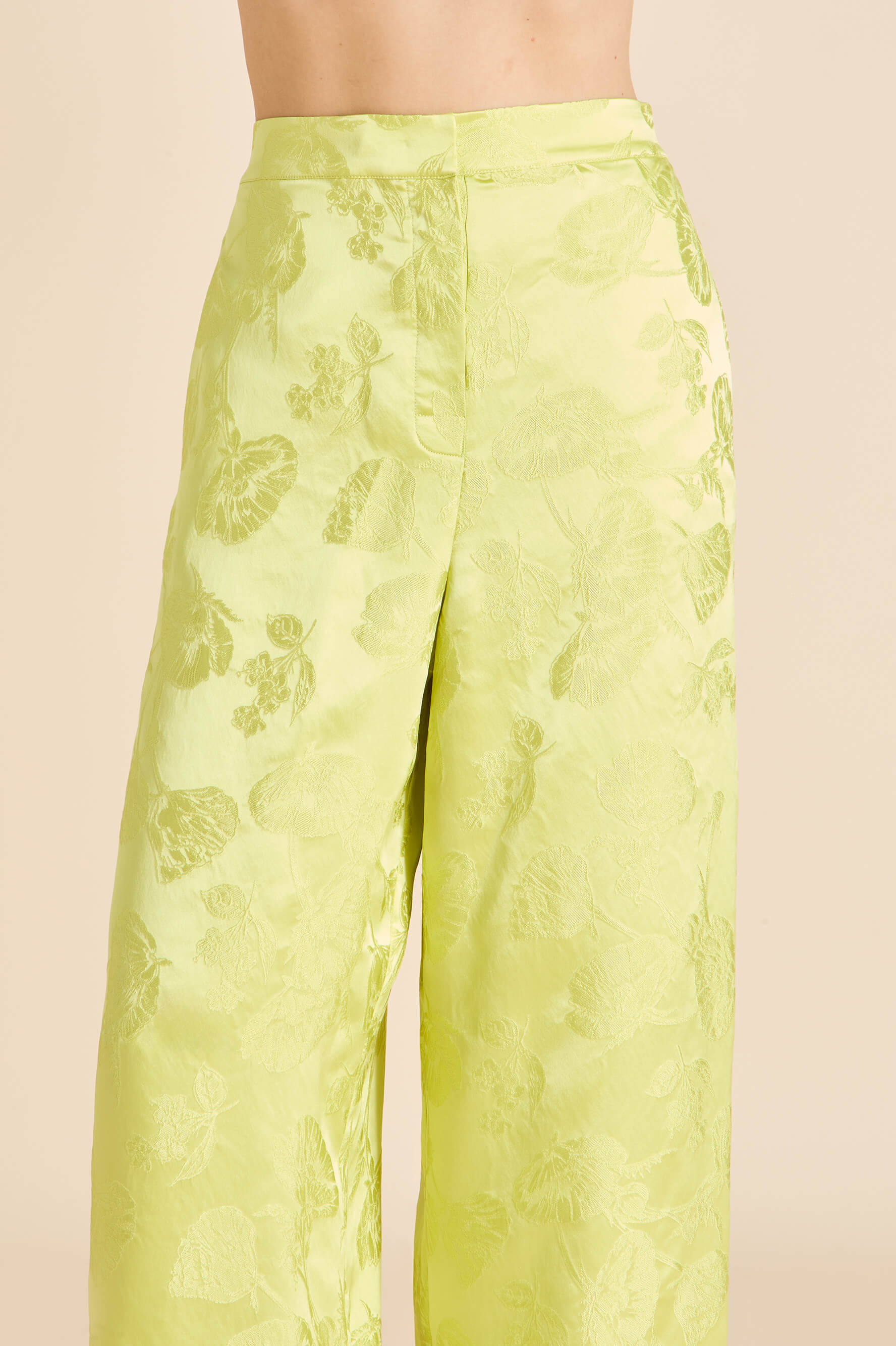 Bianca Ludovica Green Floral Pajamas in Silk Jacquard