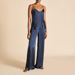 Bliss Navy Camisole Set in Silk Satin