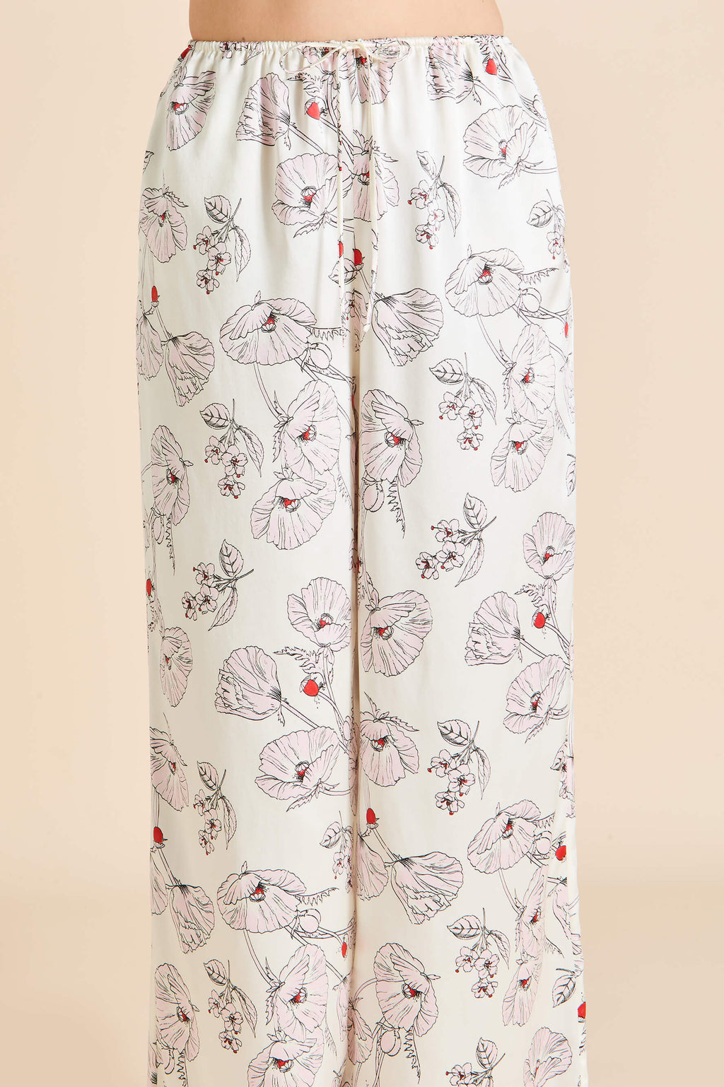 Bliss Rosalia Ivory Floral Camisole Set in Silk Satin