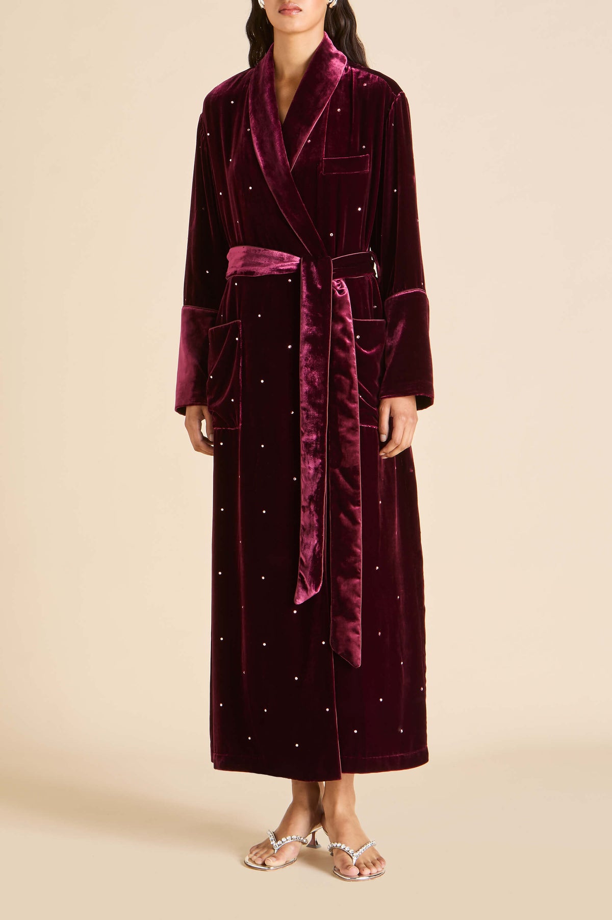 Capability Ritzy Red Crystal Robe in Silk Velvet