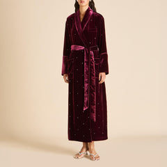 Capability Ritzy Red Crystal Robe in Silk Velvet