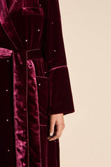 Capability Ritzy Red Crystal Robe in Silk Velvet