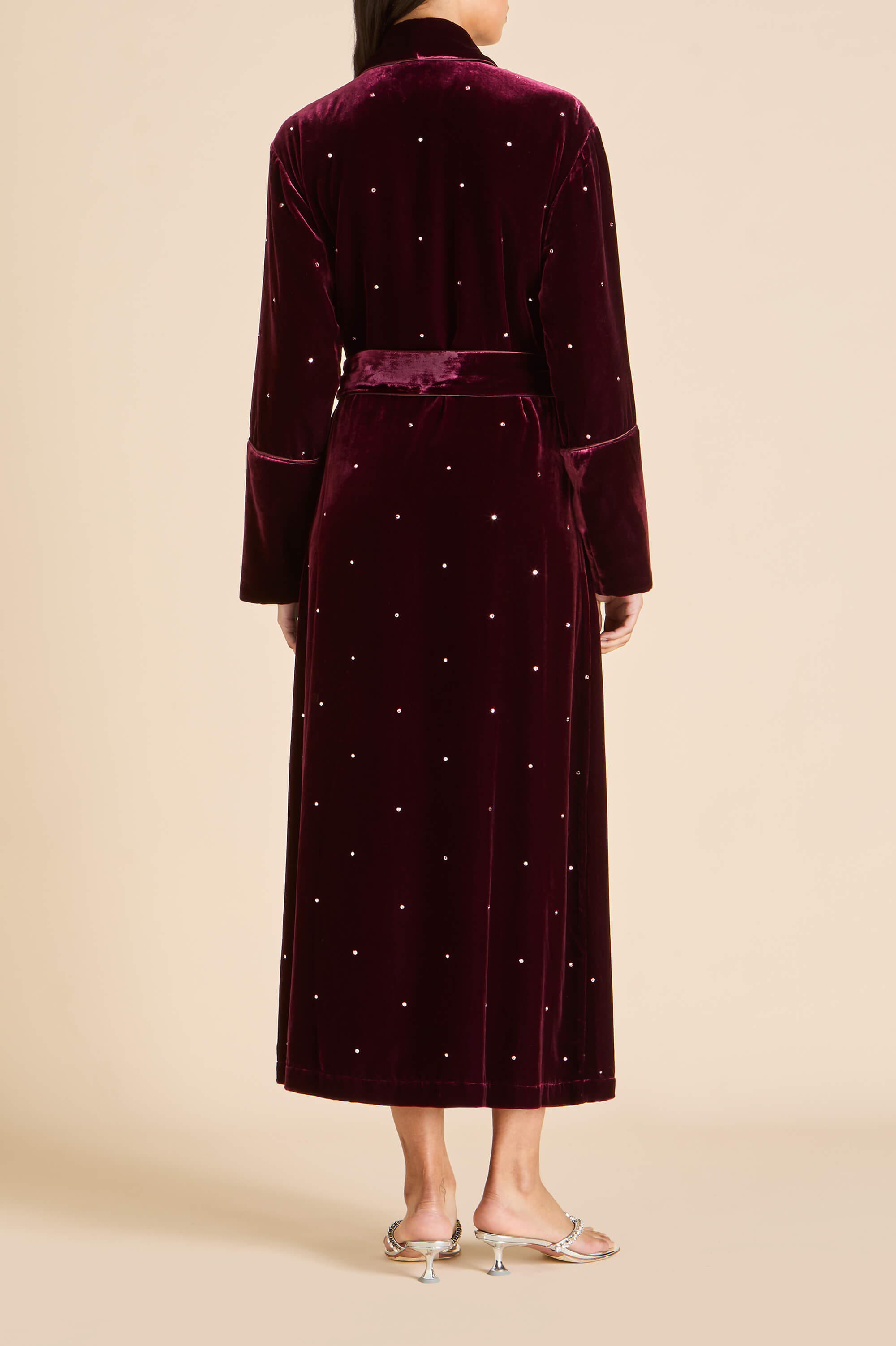 Capability Ritzy Red Crystal Robe in Silk Velvet