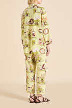Casablanca Aulenti Green Plate Pajamas in Silk Crêpe de Chine