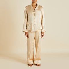 Coco Caramel Pajamas in Silk Satin