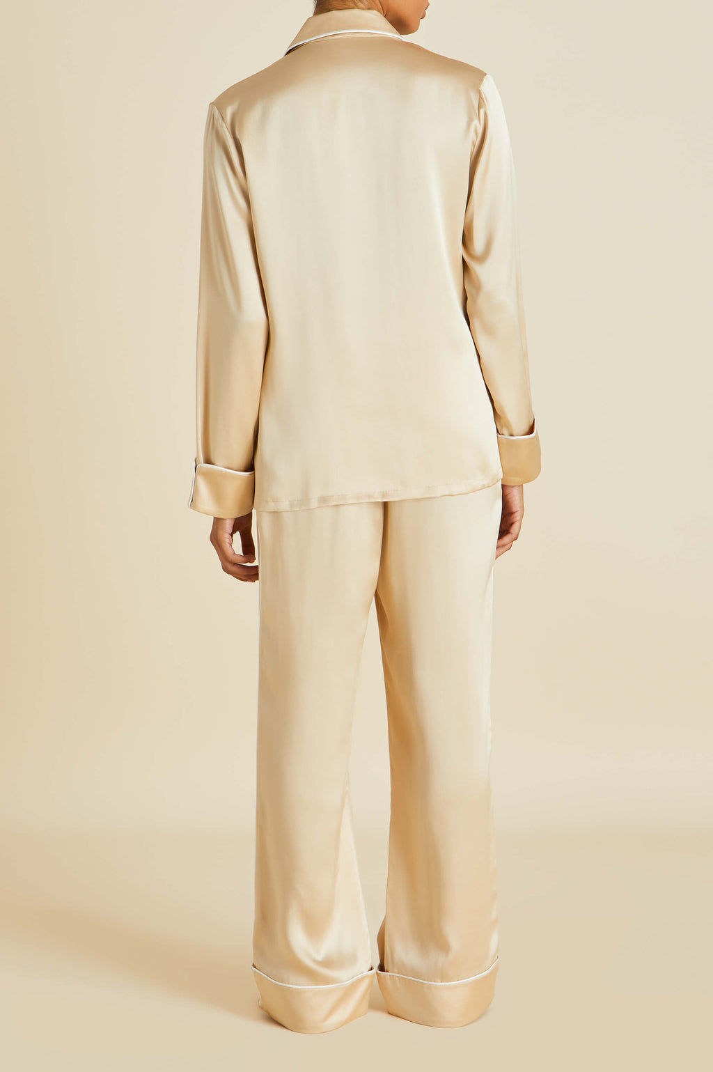 Coco Caramel Pajamas in Silk Satin
