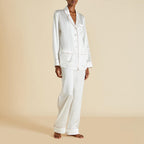 Coco Ivory Oyster Pajamas in Silk Satin
