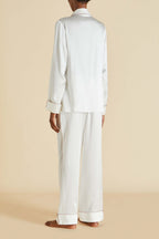 Coco Ivory Oyster Pajamas in Silk Satin